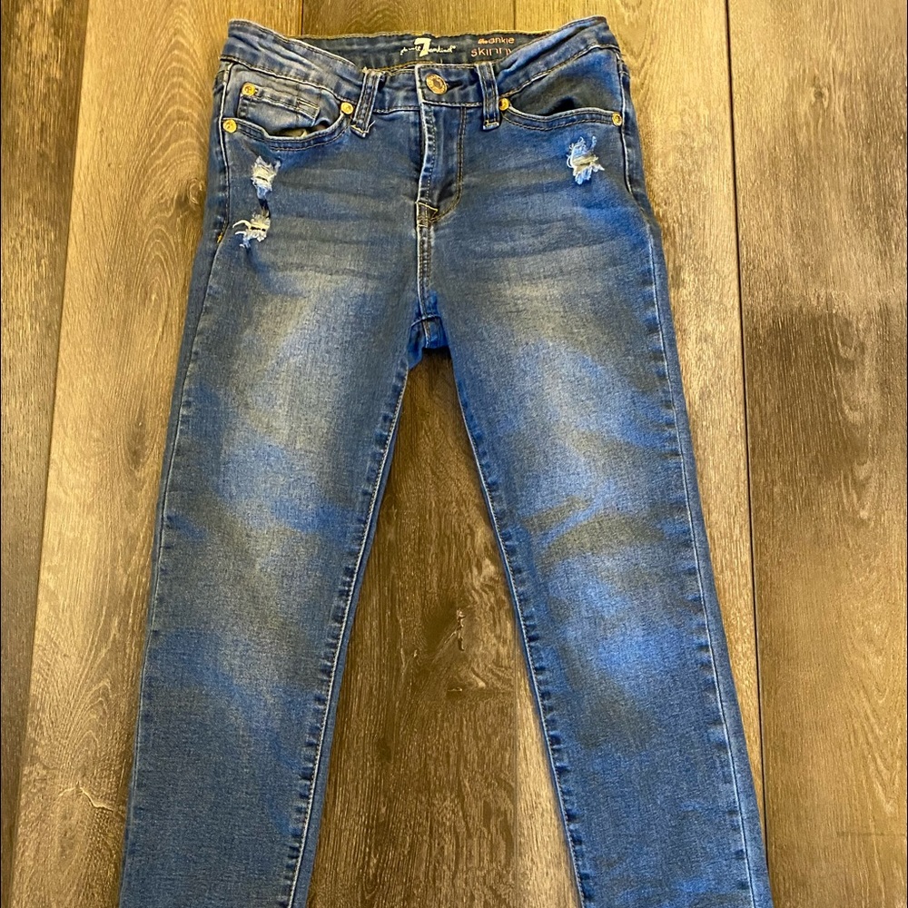 Girls  7 for all minkind  size 12 skinny jean